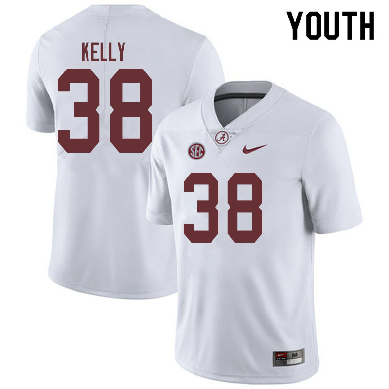 Youth #38 Sean Kelly Alabama Crimson Tide College Football Jerseys Sale-White